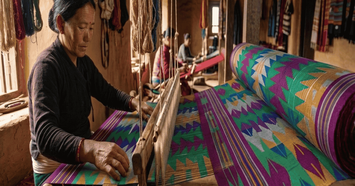 Traditional Terhathum Dhaka Weaving